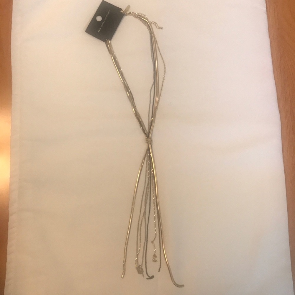 New! New York & Company Knotted Plunging Necklace
